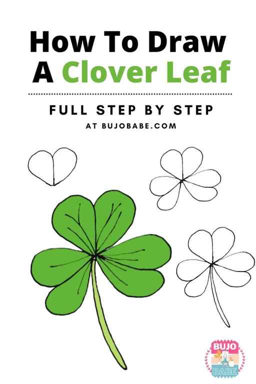 clover leaf drawing tutorial