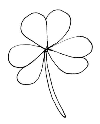 how to draw a clover leaf step 4