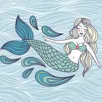 Cute Mystical Mermaiddeep Oceanvector by Maria Sem