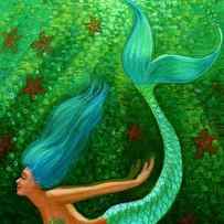 Diving Mermaid Fantasy Art by Sue Halstenberg