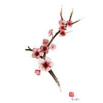Cherry Blossom Branch Painting, Cherry Blossom Home Decor, Cherry Blossom Wall Decor by Mariusz Szmerdt
