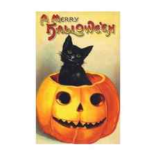 Halloween Black Cat by Vintage Art