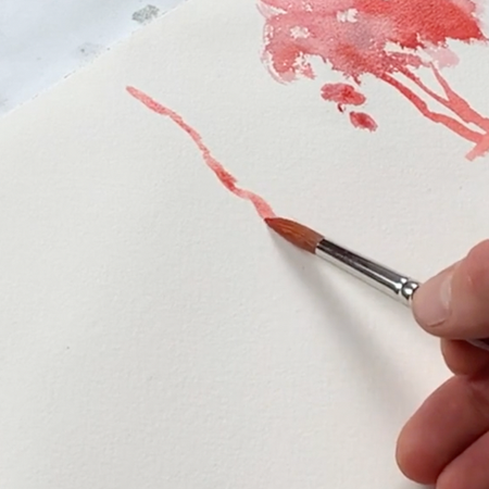 How to paint a pine tree with watercolors