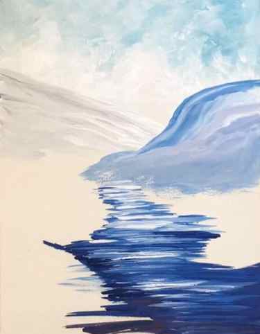 winter creek acrylic painting tutorial step by step for beginners step 2