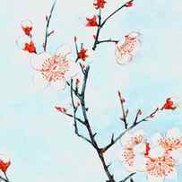 Plum branches with blossoms by Megata Morikaga