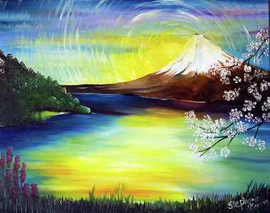 Wall Art - Painting - Japanese Mountain by Stephanie Analah