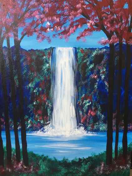 40 Easy Painting Ideas for Kids, Simple Painting Ideas for Beginners, Waterfall Painting, Easy Acrylic Painting on Canvas, Easy Landscape Painting Ideas, Easy Abstract Wall Art Paintings