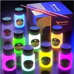 Sponsored Ad - Glow in the Dark Acrylic Paint - Fluorescent Paint for Canvas - Neon Party Decoration - Blacklight Paint Se. 