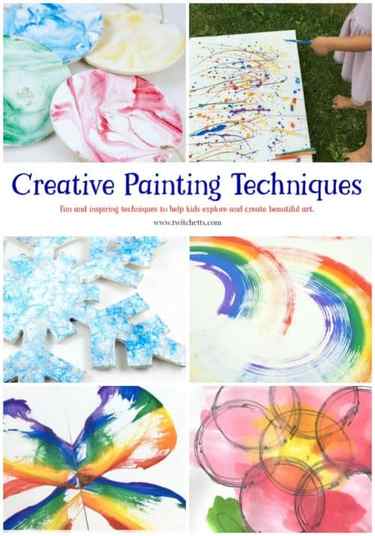 These Creative Painting Techniques are fun art projects for kids. From pour painting to rock painting there is something for all ages!