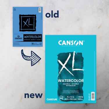 Canson XL Series Watercolor Textured Paper Pad for Paint, Pencil, Ink, Charcoal, Pastel, and Acrylic, Fold Over, 140 Pound, 9x12 Inch, , 30 Sheets #1
