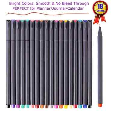 iBayam Journal Planner Pens Colored Pens Fine Point Markers Fine Tip Drawing Pens Fineliner Pen for Bullet Journaling Writing Note Taking Calendar Coloring Art Office School Supplies, 18-Pack #1