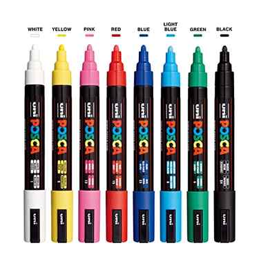 8 Posca Paint Markers, 5M Medium Markers with Reversible Tips, Marker Set of Acrylic Paint Pens | Posca Pens for Art Supplies, Fabric Paint, Fabric Markers, Paint Pen, Art Markers #1