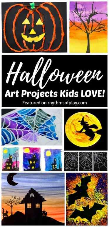 Halloween art projects and painting ideas for kids.