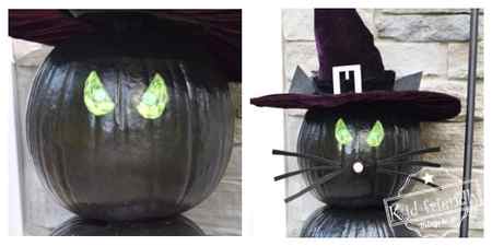 making a black cat pumpkin 