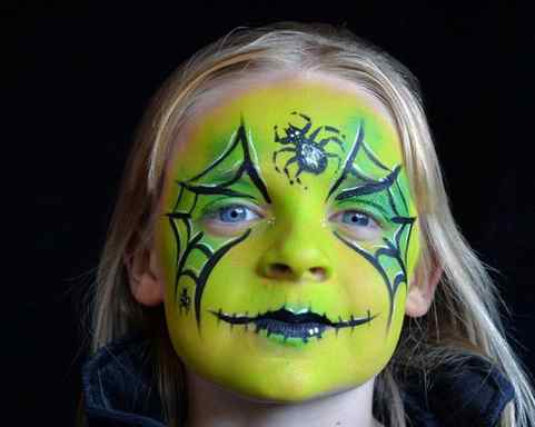 Halloween art projects – spider face painting