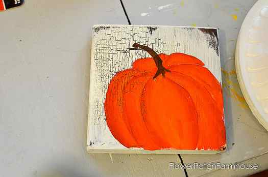 paint the pumpkin stem