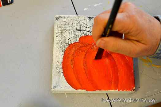 Paint center of pumpkin