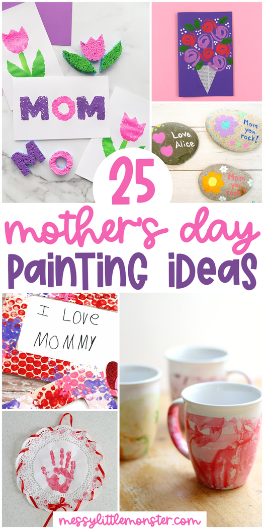 Mother's Day painting ideas. Easy Mother's Day crafts for kids.