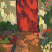 Red Door - Shadow and Light by Diane McClary