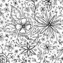 Floral Ink Doodles by Olga Shvartsur