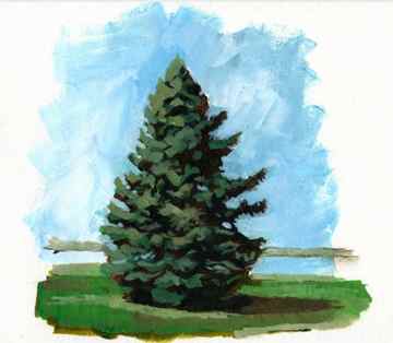 Painting an easy pine tree