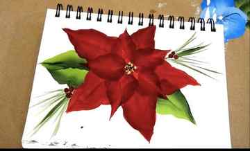 Simple poinsettia flower painting