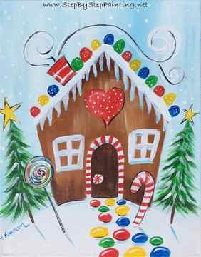 Gingerbread house painting