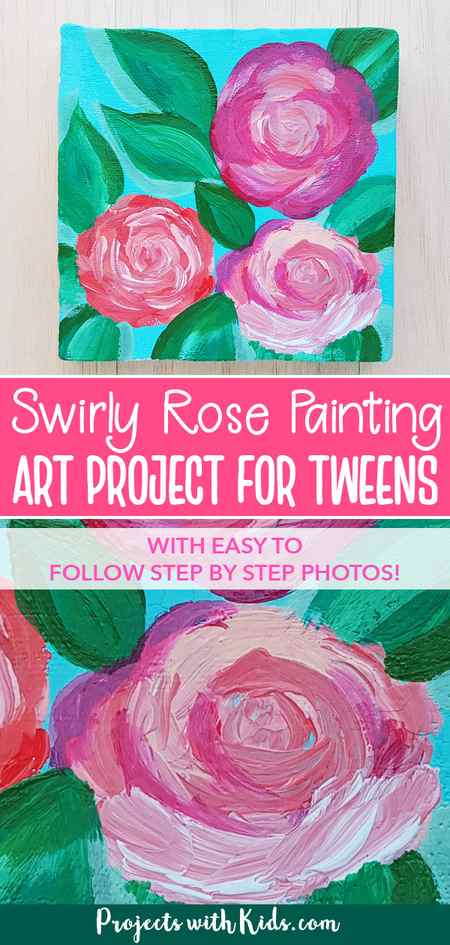 Simple rose painting tutorial art project