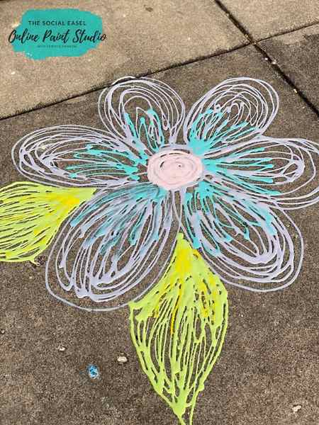 How to make Puffy Sidewalk Paint flower The Social Easel
