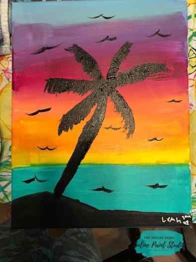 Painting with Kids Tropical Sunset The Social Easel Online Paint Studio 3
