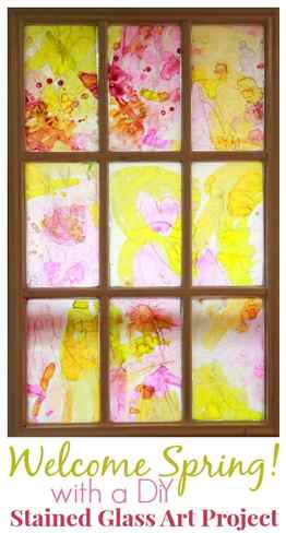 Welcome Spring with a DiY Stained Glass Spring Art Project for Kids
