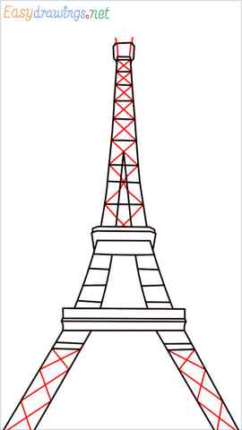 How to draw the Eiffel tower step (8)