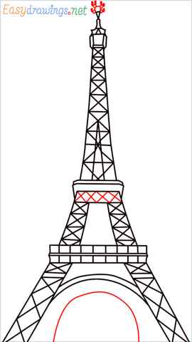 How to draw the Eiffel tower step (11)