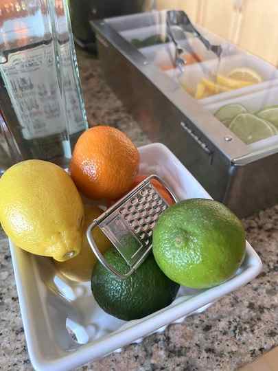 Oranges, Lemons, and Limes for zesting into cocktails.