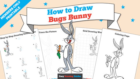 Printables thumbnail: How to draw Bugs Bunny
