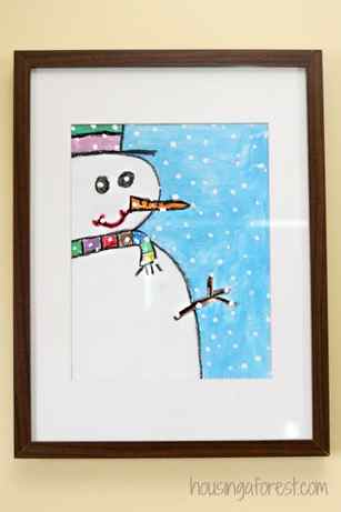 winter art projects for kids ~ Snowman Painting