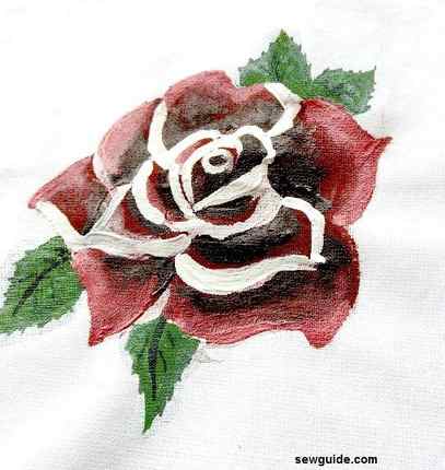 simple rose painting on fabric 