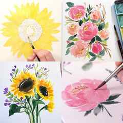 20+ best step by step easy watercolor flowers tutorials & videos on how to paint roses, peonies, hydrangeas, sunflowers, bouquets, & more!