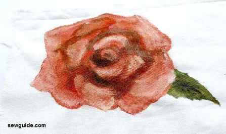 how to paint a rose on fabric for beginners