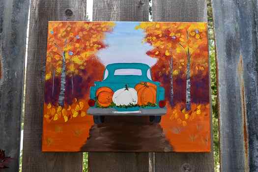 Paint a Fall Truck with Pumpkins