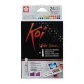Koi Watercolour Pocket Field Sketch Box 24 half pans + iridescent medium