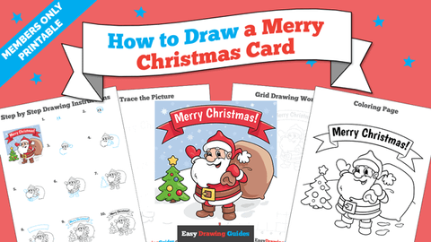 Printables thumbnail: How to Draw a Merry Christmas Card
