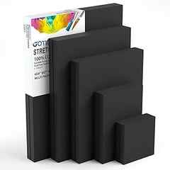 GOTIDEAL 10Pcs Black Stretched Canvases for Painting, Multi Pack 4x4