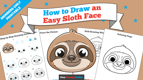 How to Draw an Easy Sloth Face Thumbnail Image