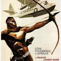 African Tribal Archer - Vintage Travel Poster by Aeromaritime - Dakar, Africa by Studio Grafiikka