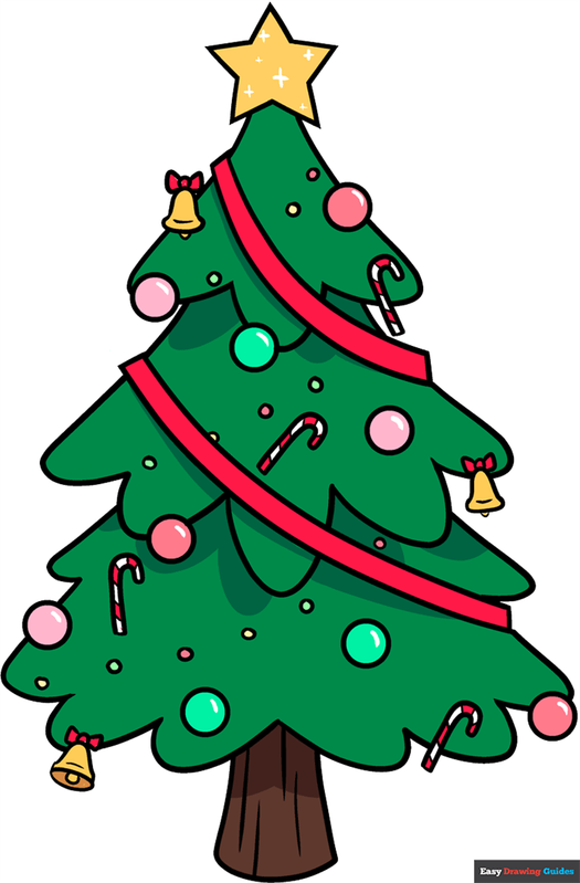 How to Draw a Cartoon Christmas Tree Featured Image