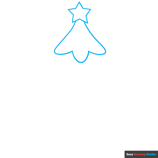 Cartoon Christmas Tree step-by-step drawing tutorial: step 1