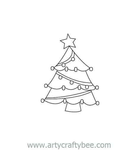 christmas tree drawing simple 16