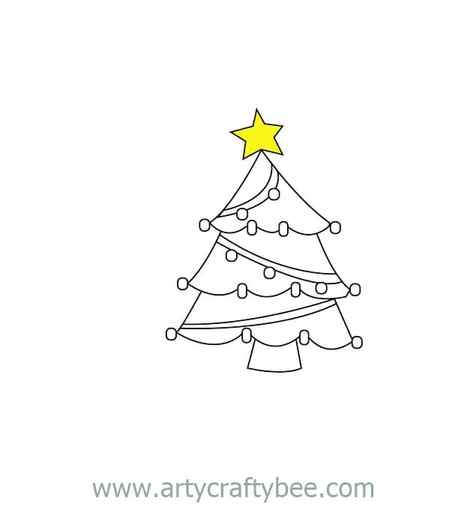 Christmas tree line drawing 17