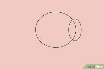 Step 1 Draw a big circle for the body and an oblong overlapping the big circle on the right side.